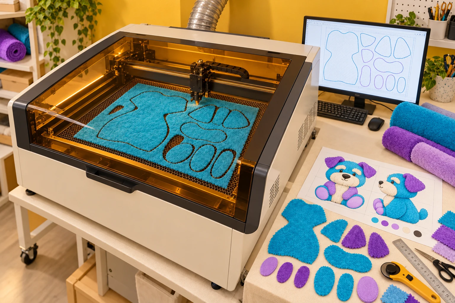 Concept visualization of a planned compact laser cutting system